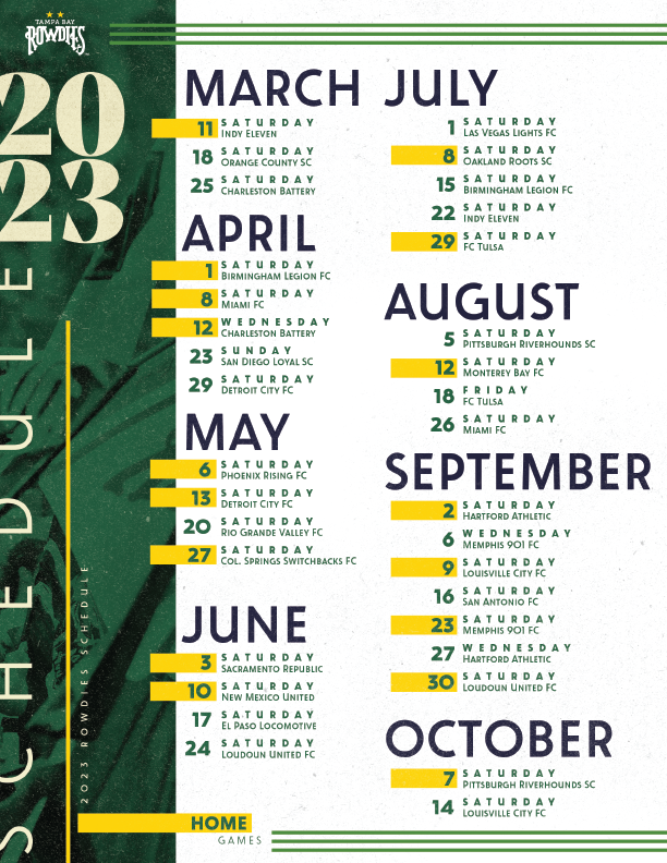 Tampa Bay Rowdies Schedule Two Home Games - Destination Tampa Bay™